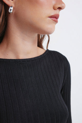 Camiseta Manga Larga con Tejido Canalé