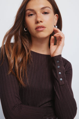 Camiseta Manga Larga con Tejido Canalé