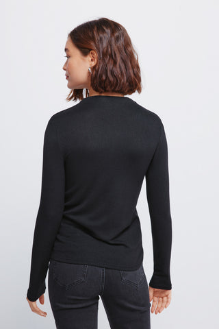 Camiseta Manga Larga con Cuello Perkins