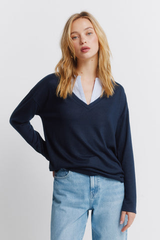 Camiseta Manga Larga Escote V