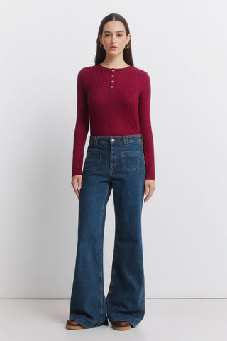 Camiseta de Canalé Cuello Botones