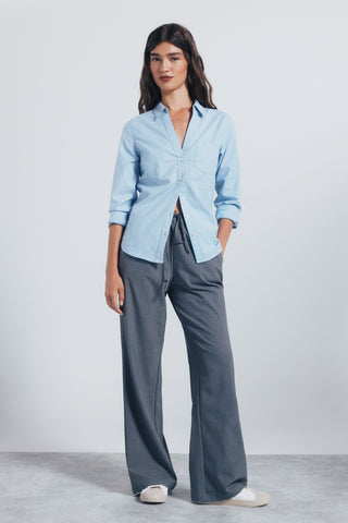 Camisa Manga Larga con Bolsillo Delantero