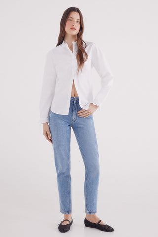 Camisa Manga Larga con Detalle Volantes