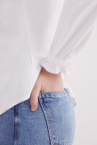 Camisa Manga Larga con Detalle Volantes