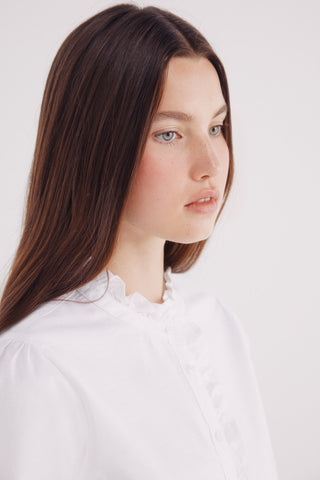 Camisa Manga Larga con Detalle Volantes