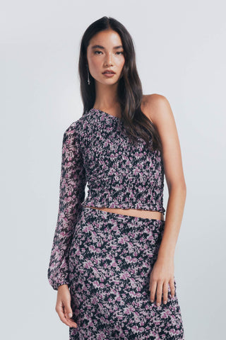 Blusa Asimétrica con Estampado Floral