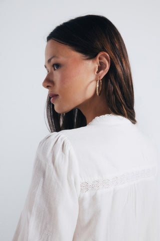Blusa Manga Larga con Detalle Encaje