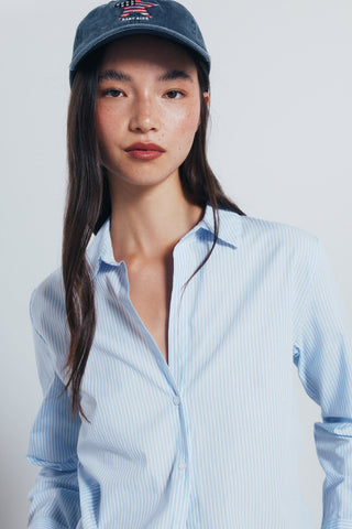 Camisa Manga Larga con Estampado Rayas