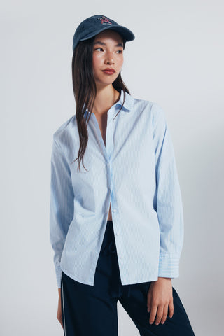 Camisa Manga Larga con Estampado Rayas