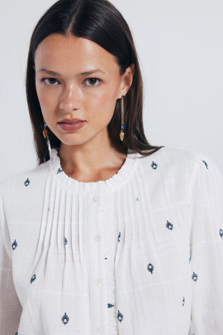 Blusa Cuello Mao con Estampado