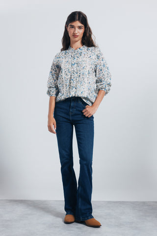 Camisa Manga Larga Cuello Mao