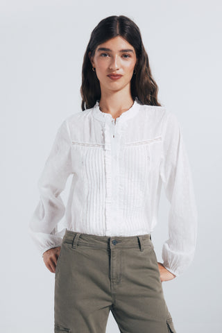 Camisa Manga Larga Cuello Mao