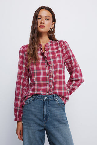 Blusa Manga Larga con Volantes Estampado