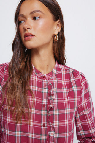 Blusa Manga Larga con Volantes Estampado