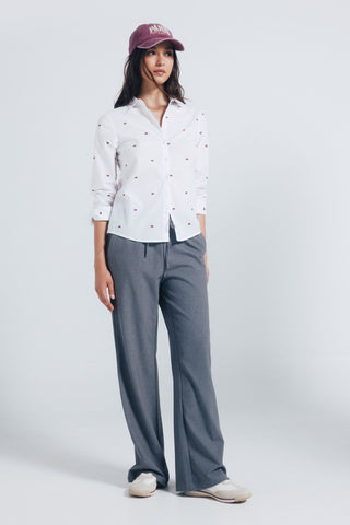 Camisa Manga Larga con Detalle Bordado