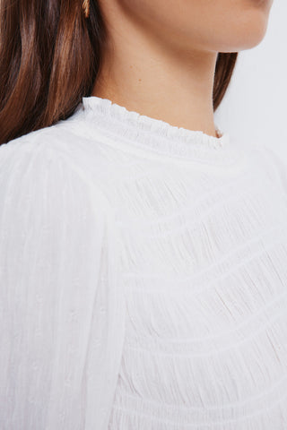 Blusa Manga Larga Con Detalle Fruncido