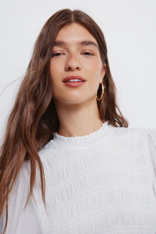 Blusa Manga Larga Con Detalle Fruncido