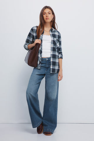 Camisa Manga Larga Estampado Cuadros