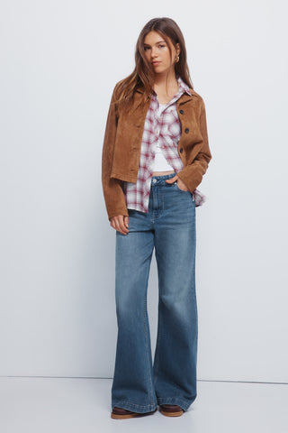 Camisa Manga Larga con Estampado Cuadros