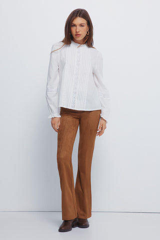 Camisa Cuello Redondo con Detalle Encaje