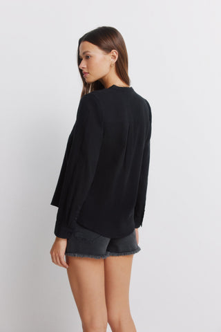 Camisa Manga Larga con Cuello Mao