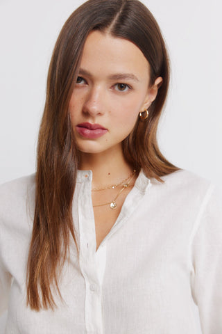 Camisa Manga Larga con Cuello Mao