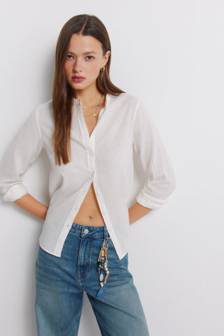 Camisa Manga Larga con Cuello Mao