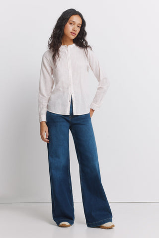 Camisa Manga Larga con Cuello Mao