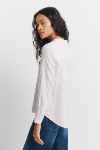 Camisa Manga Larga con Cuello Mao