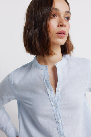 Camisa Manga Larga con Cuello Mao