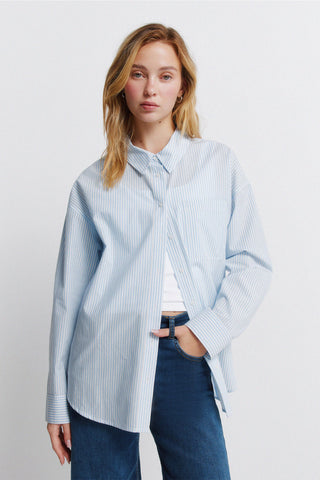 Oversize Popelin Shirt With Buttons.