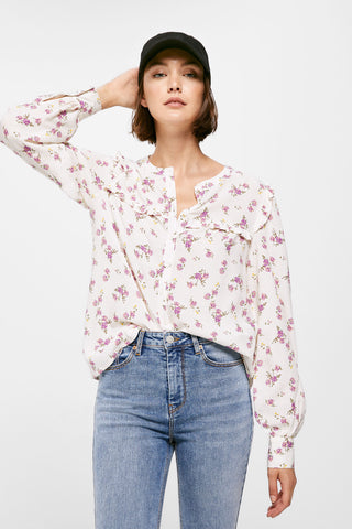 Blusa Manga Larga con Volantes