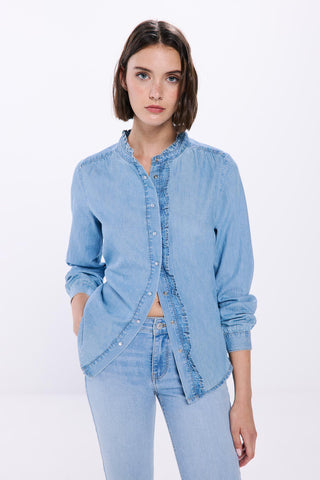 Camisa Denim con Volantes