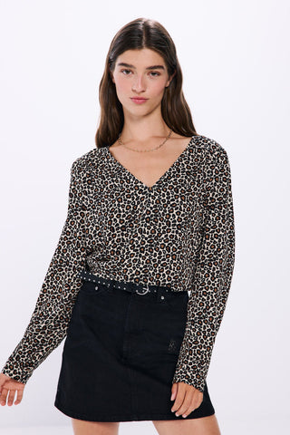 Blusa Manga Larga con Fruncido