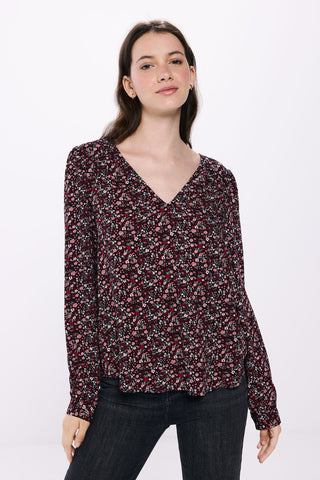 Blusa Manga Larga con Fruncido