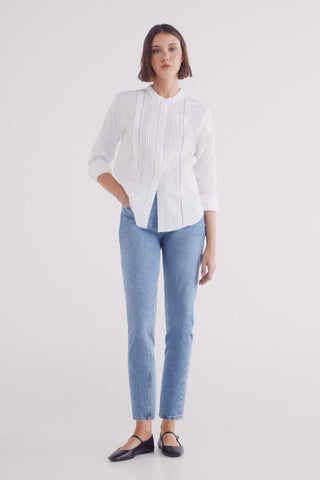 Blusa Manga Larga con Detalle Plisado