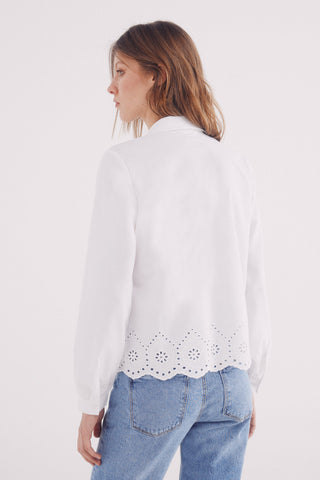 Camisa Manga Larga con Detalle Bordado