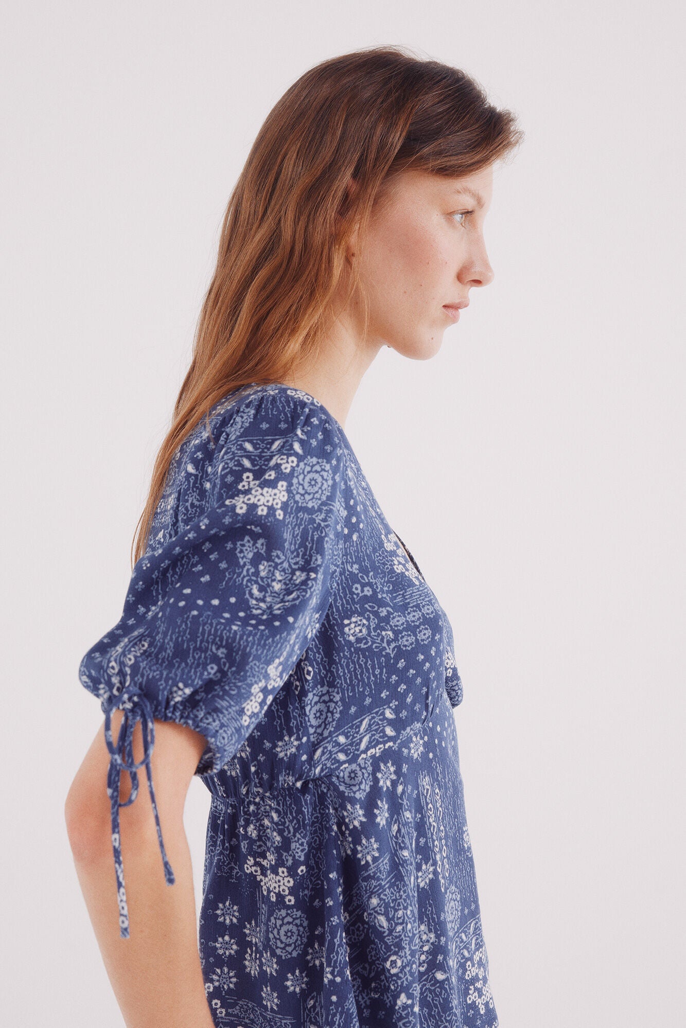 Blusa Manga con Lazos Estampada Line Up Shop - Main Image