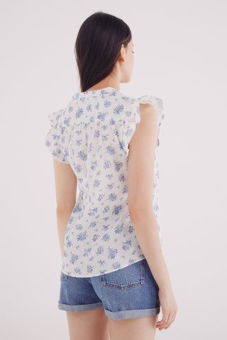 Blusa Manga con Volantes y Detalle de Encaje