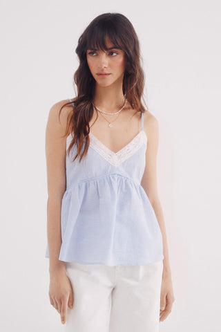 Blusa de Tirantes con Detalle de Encaje