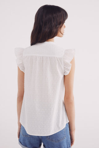 Camisa Manga Corta con Detalle de Encaje.