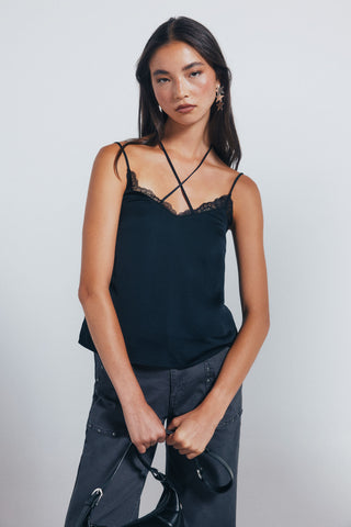 Camiseta de Tirantes con Tejido Satinado