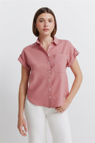 Camisa Manga Corta con Bolsillo de Algodón