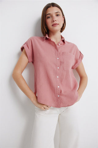 Camisa Manga Corta con Bolsillo de Algodón
