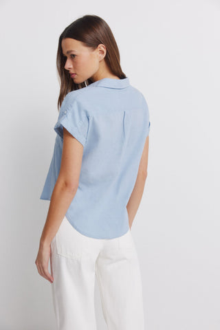 Camisa Manga Corta con Bolsillo de Algodón