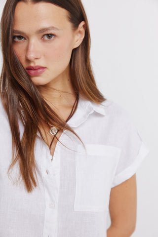 Camisa Manga Corta con Bolsillo de Algodón