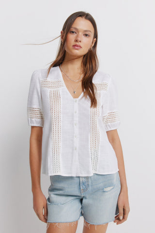 Camisa Manga Corta con Detalle Botones