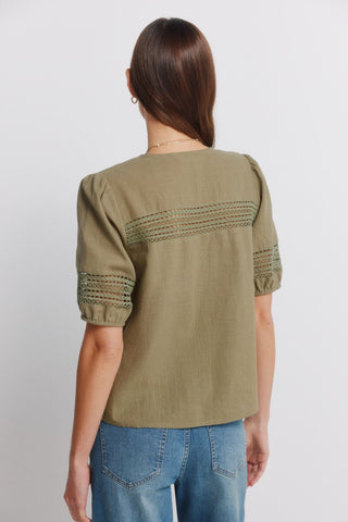 Camisa Manga Corta con Detalle Botones