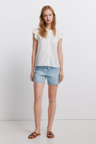 Seleeve Flounce Blouse.