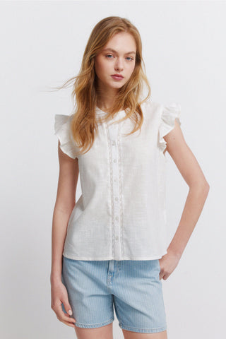 Seleeve Flounce Blouse.